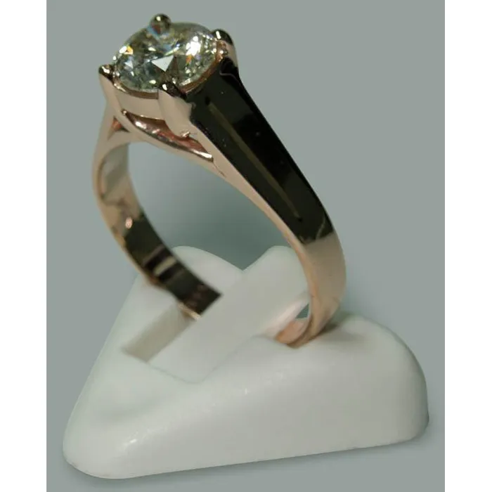 Rings GB 201 Carat Round Natural Earth Mined Diamond Solitaire Ring Jewelry New Rose Gold 14K