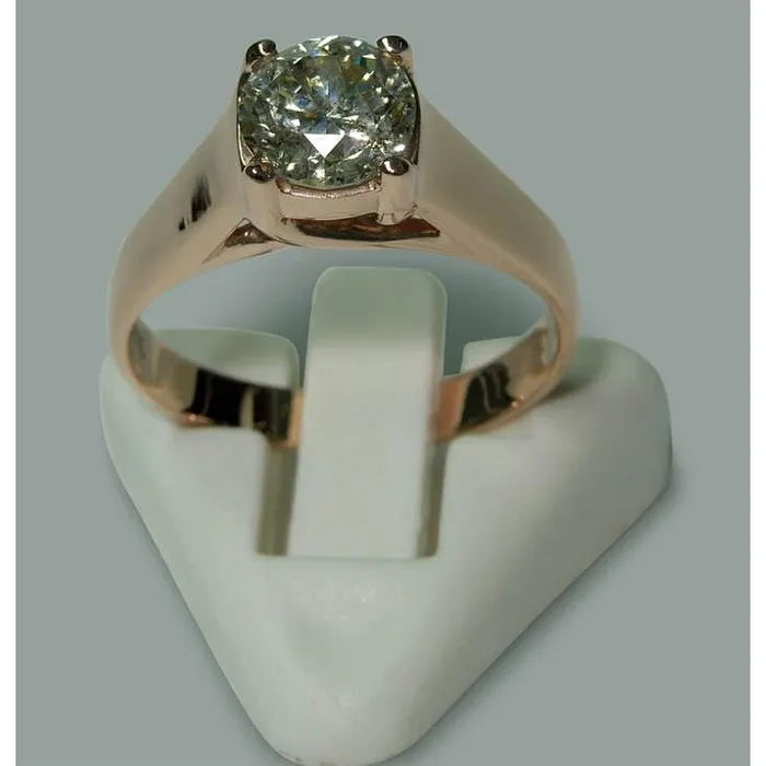 Rings GB 201 Carat Round Natural Earth Mined Diamond Solitaire Ring Jewelry New Rose Gold 14K