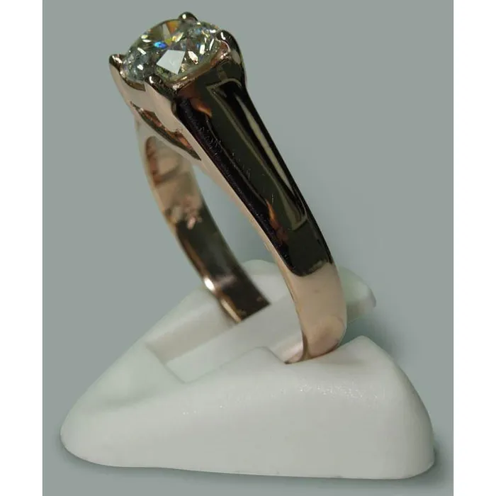 Rings GB 201 Carat Round Natural Earth Mined Diamond Solitaire Ring Jewelry New Rose Gold 14K