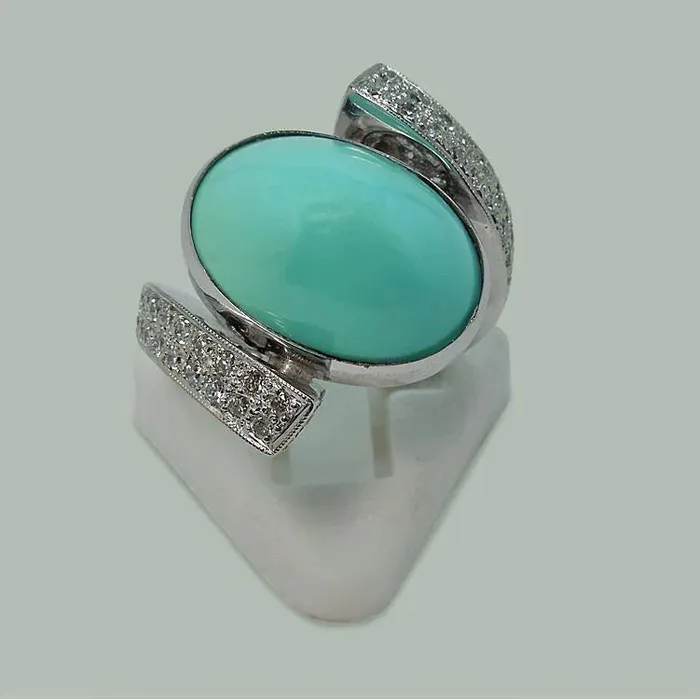 Rings GB Handcrafted Turquoise Cocktail Ring