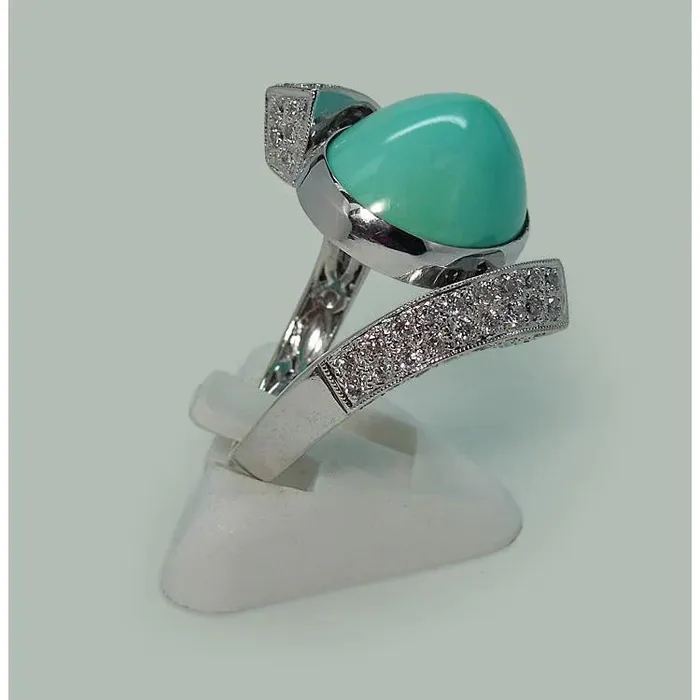 Rings GB Handcrafted Turquoise Cocktail Ring Rings GB Handcrafted Turquoise Cocktail Ring