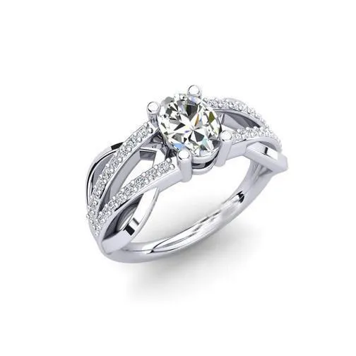Rings GB Sparkling Oval Round Natural Earth Mined Diamond Engagement Ring 2 Carat White Gold 14K Rings GB Sparkling Oval Round Natural Earth Mined Diamond Engagement Ring 2 Carat White Gold 14K
