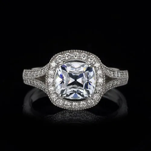 Rings Halo Cushion Old Cut Round Natural Earth Mined Diamond Ring Split Shank 3 Carats HarryChadEntcom Rings Halo Cushion Old Cut Round Natural Earth Mined Diamond Ring Split Shank 3 Carats HarryChadEntcom