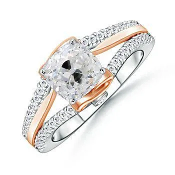 Rings HarryChadEntcom 250 Carats Womens Ring Cushion Old Cut Natural Earth Mined Diamond Split Shank Two Tone Rings HarryChadEntcom 250 Carats Womens Ring Cushion Old Cut Natural Earth Mined Diamond Split Shank Two Tone