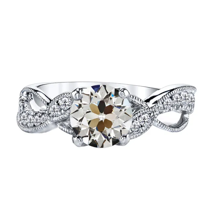 Rings HarryChadEntcom 3 Carats Old Miner Diamond Filigree Wedding Ring White Gold 14K Rings HarryChadEntcom 3 Carats Old Miner Diamond Filigree Wedding Ring White Gold 14K