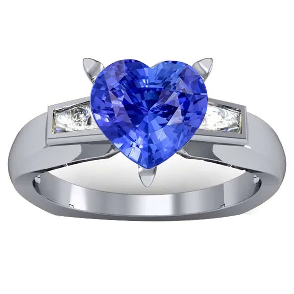 Rings HarryChadEntcom 3 Stone Baguette Natural Earth Mined Diamond Blue Sapphire Heart Shaped Ring 275 Carats Rings HarryChadEntcom 3 Stone Baguette Natural Earth Mined Diamond Blue Sapphire Heart Shaped Ring 275 Carats