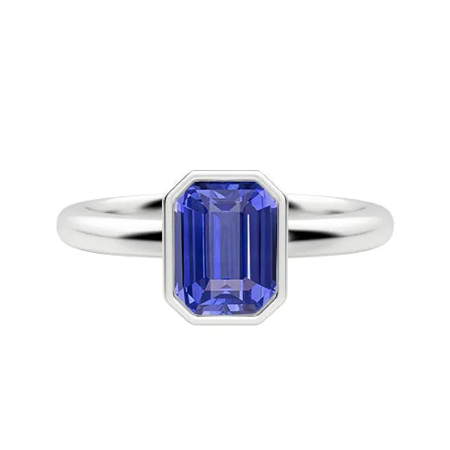 Rings HarryChadEntcom Emerald Solitaire Ring Bezel Set Sri Lankan Sapphire 150 Carats Rings HarryChadEntcom Emerald Solitaire Ring Bezel Set Sri Lankan Sapphire 150 Carats