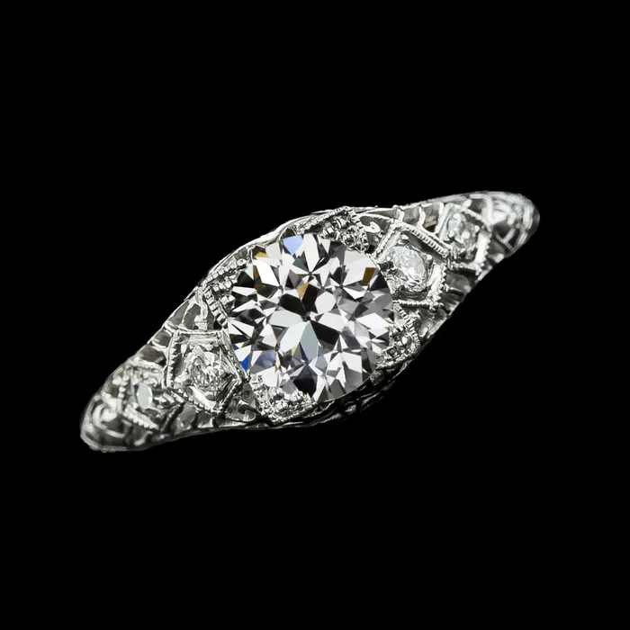 Rings HarryChadEntcom Gold Round Old Miner Natural Earth Mined Diamond Ring Antique Style 250 Carats Filigree Rings HarryChadEntcom Gold Round Old Miner Natural Earth Mined Diamond Ring Antique Style 250 Carats Filigree