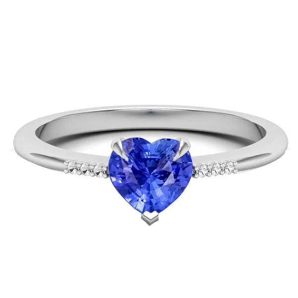Rings HarryChadEntcom Natural Earth Mined Diamond Heart Light Blue Sapphire Ring Prong Set 125 Carats Gold Rings HarryChadEntcom Natural Earth Mined Diamond Heart Light Blue Sapphire Ring Prong Set 125 Carats Gold