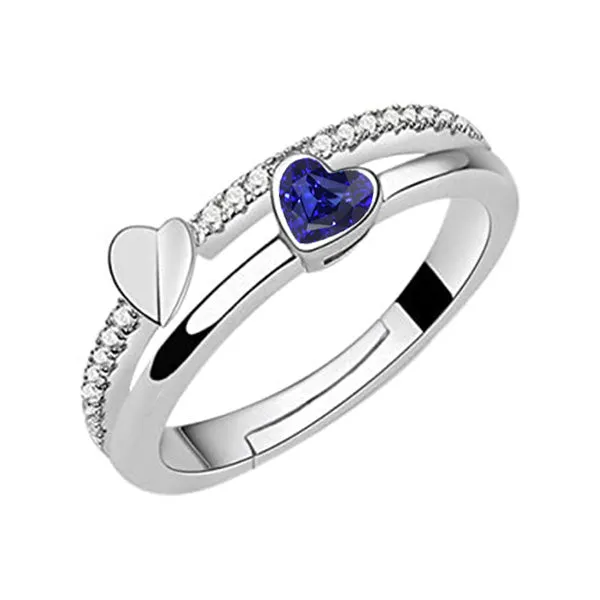 Rings HarryChadEntcom Natural Earth Mined Diamond Wedding Ring Heart Blue Sapphire 2 Carats Ladies Jewelry Rings HarryChadEntcom Natural Earth Mined Diamond Wedding Ring Heart Blue Sapphire 2 Carats Ladies Jewelry