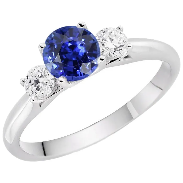 Rings HarryChadEntcom Three Stone Round Natural Earth Mined Diamond Engagement Ring Srilanka Sapphire 3 Carats Rings HarryChadEntcom Three Stone Round Natural Earth Mined Diamond Engagement Ring Srilanka Sapphire 3 Carats