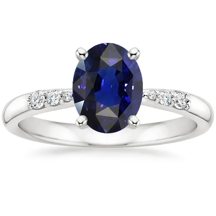 Rings HarryChadEntcom White Gold Womens Ring Oval Blue Sapphire Round Natural Earth Mined Diamonds 350 Carats Rings HarryChadEntcom White Gold Womens Ring Oval Blue Sapphire Round Natural Earth Mined Diamonds 350 Carats
