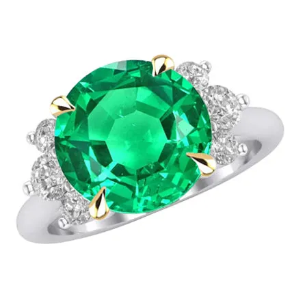 Rings HarryChadEntcom Womens Gemstone Wedding Ring Green Emerald Round Diamond Rings HarryChadEntcom Womens Gemstone Wedding Ring Green Emerald Round Diamond