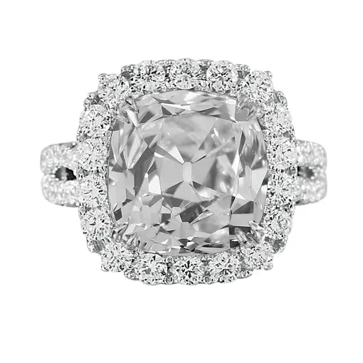 Rings HarryChadEntcom Womens Large Halo Wedding Ring Old Cut Cushion Lab Grown Diamond Split Shank 105 Carats Rings HarryChadEntcom Womens Large Halo Wedding Ring Old Cut Cushion Lab Grown Diamond Split Shank 105 Carats