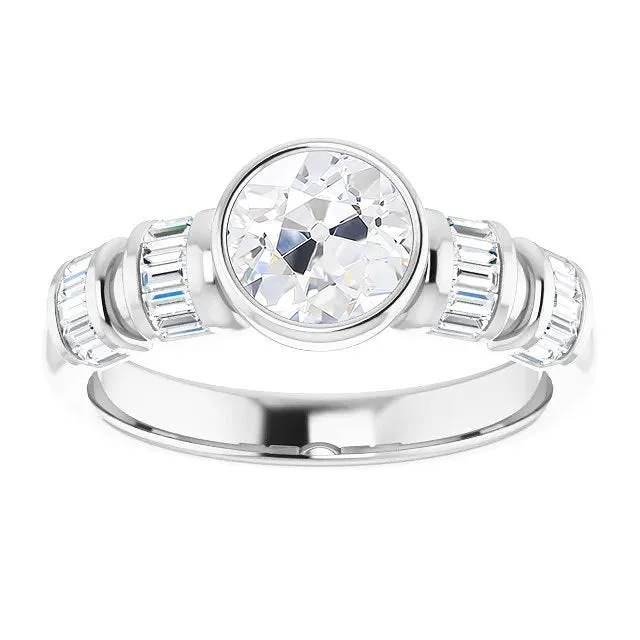Rings Round Old Cut Natural Earth Mined Diamond Fancy Ring Bezel Set 6 Carats White Gold 14K HarryChadEntcom Rings Round Old Cut Natural Earth Mined Diamond Fancy Ring Bezel Set 6 Carats White Gold 14K HarryChadEntcom
