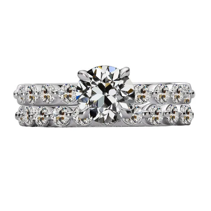 Round Old Cut Engagement Diamond Ring Set 350 Carats HarryChadEntcom Rings Round Old Cut Engagement Diamond Ring Set 350 Carats HarryChadEntcom Rings