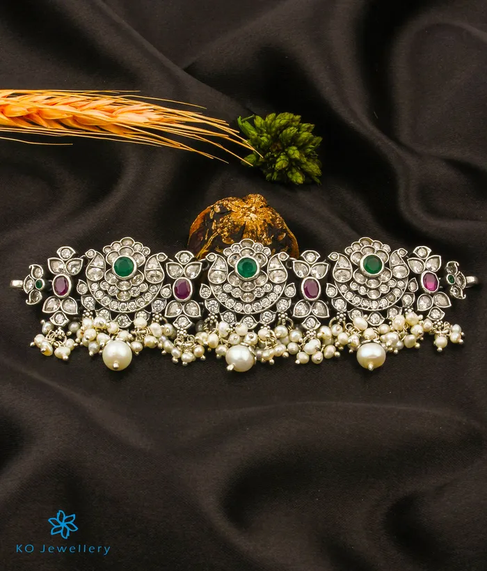 Silversmith Necklaces The Rajata Silver Pearl Choker Necklace