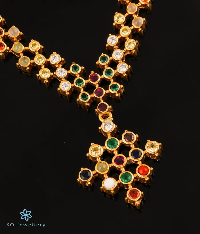 Silversmith Necklaces The Ruchika Silver Navratna Necklace