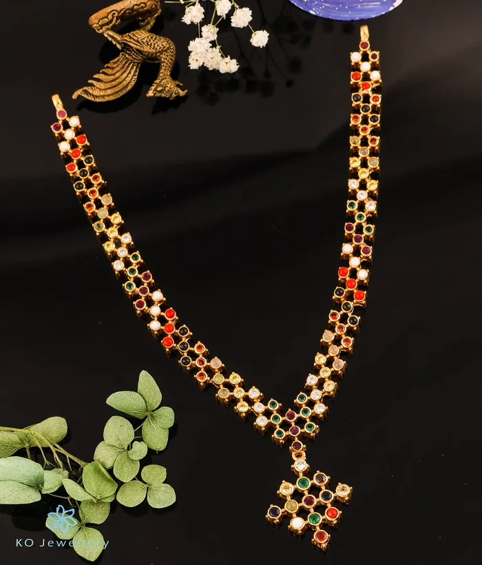 Silversmith Necklaces The Ruchika Silver Navratna Necklace