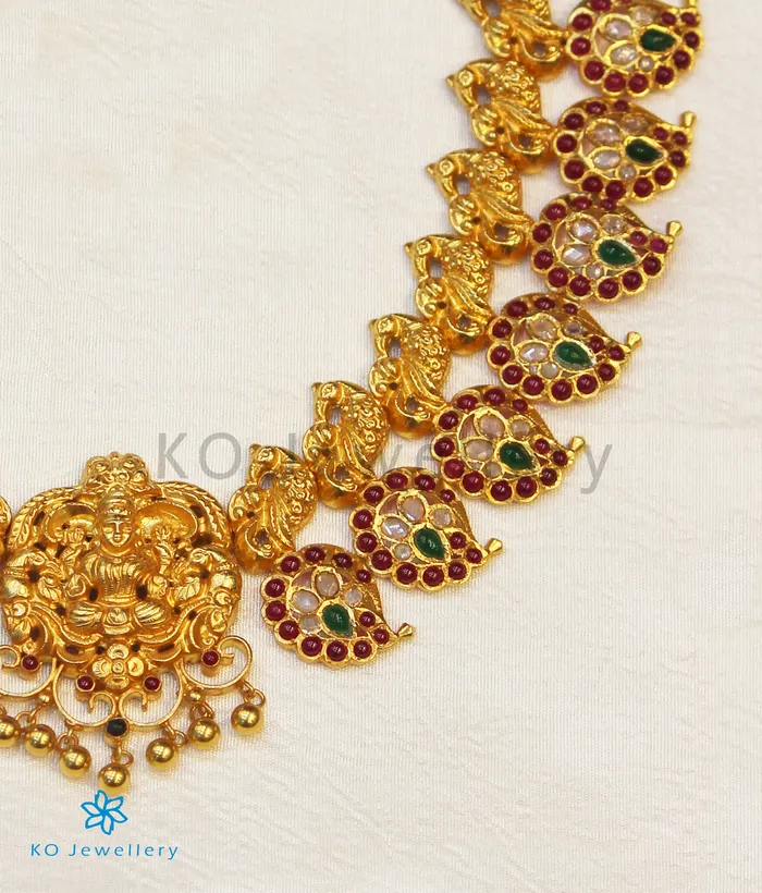 Silversmith Necklaces The Shristhi Antique Silver Lakshmi Necklace