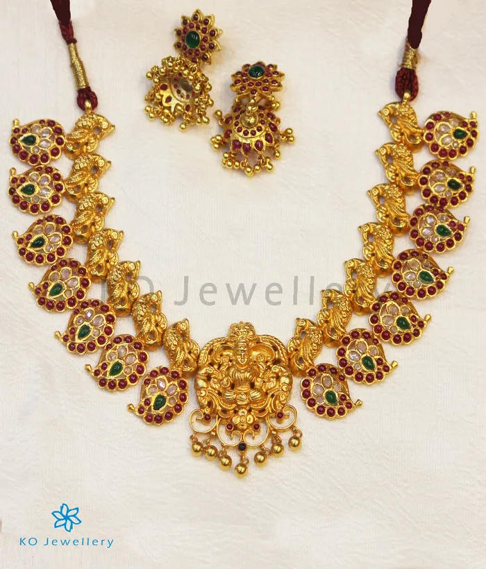 Silversmith Necklaces The Shristhi Antique Silver Lakshmi Necklace