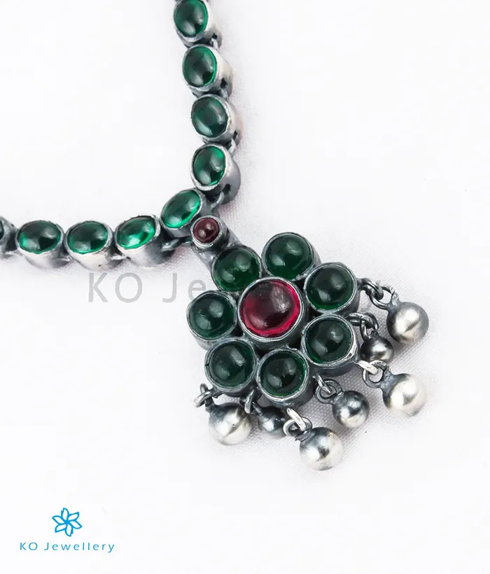 Silversmith The Samprathi Silver Reversible Addige Necklace Oxidised Necklaces