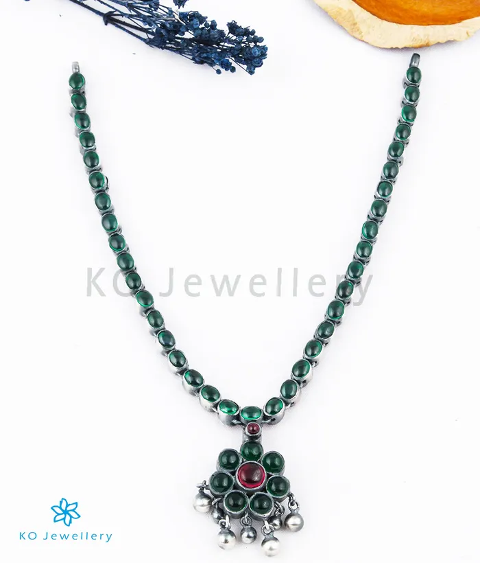 Silversmith The Samprathi Silver Reversible Addige Necklace Oxidised Necklaces