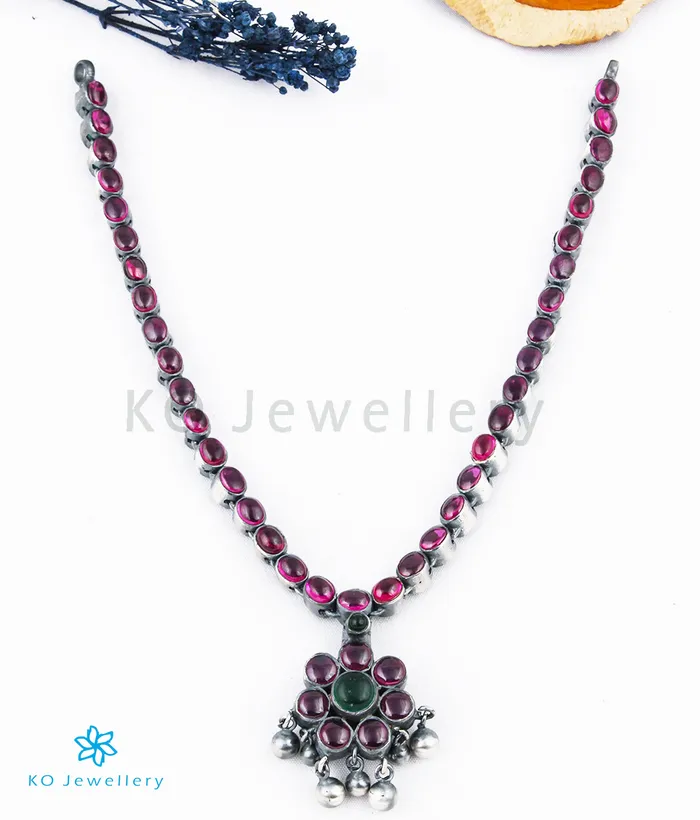 Silversmith The Samprathi Silver Reversible Addige Necklace Oxidised Necklaces