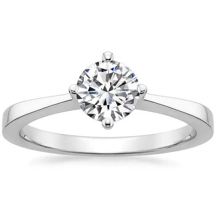 Solitaire Round Cut Natural Earth Mined Diamond Wedding Ring 1 Carat 4 Prongs GB Rings