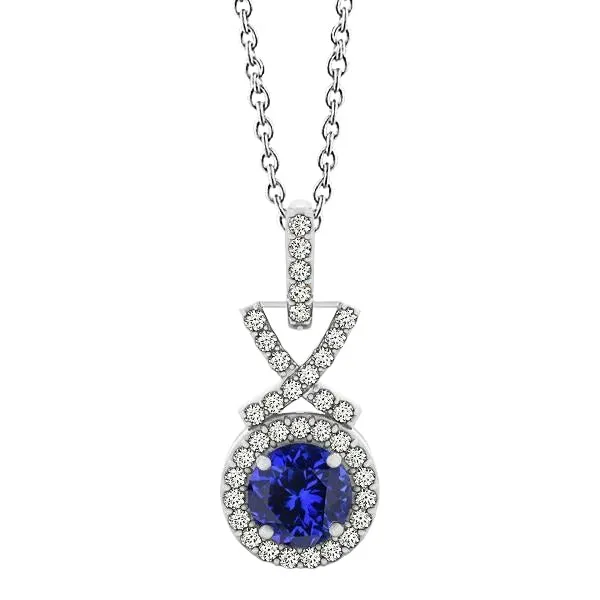 Tanzanite With Natural Earth Mined Diamond Pendant Necklace 3 Carat White Gold 14K GB Necklaces Tanzanite With Natural Earth Mined Diamond Pendant Necklace 3 Carat White Gold 14K GB Necklaces