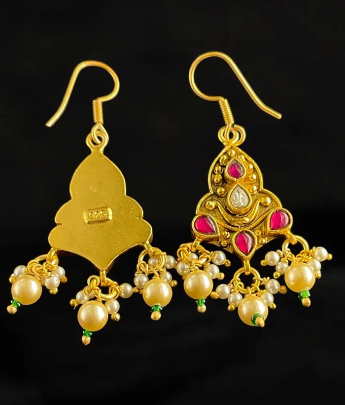 The Roya Silver Kundan Earrings Kundan Earrings