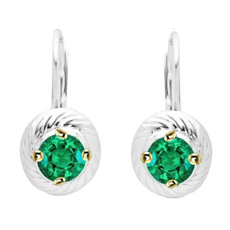 Two Tone Drop Earrings Prong Setting Green Emeralds HarryChadEntcom Earrings Two Tone Drop Earrings Prong Setting Green Emeralds HarryChadEntcom Earrings