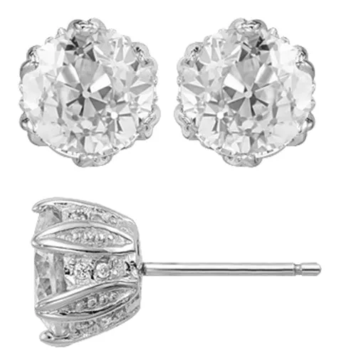 Vintage Style Womens Studs 650 Ct Old Cut Mined Diamond Jewelry HarryChadEntcom Earrings Vintage Style Womens Studs 650 Ct Old Cut Mined Diamond Jewelry HarryChadEntcom Earrings