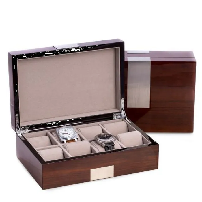 Watches Bey Berk Lacquered Walnut Wood 8 Watch Box Bey Berk