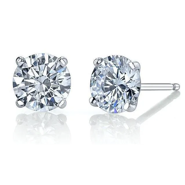 White Gold 14K 4 Carats Natural Earth Mined Diamonds Studs Earrings New GB Earrings White Gold 14K 4 Carats Natural Earth Mined Diamonds Studs Earrings New GB Earrings
