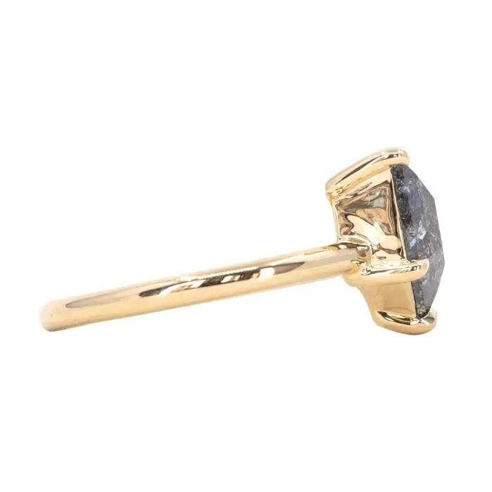 119ct Salt Pepper shield rosecut Diamond and Antique Old Mine Cut Diamond Ring in 14k Yellow Gold Anueva Jewelry Rings