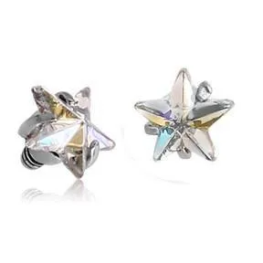 14g CZ Star Stainless End Tulsa Body Jewelry Earrings 14g CZ Star Stainless End Tulsa Body Jewelry Earrings