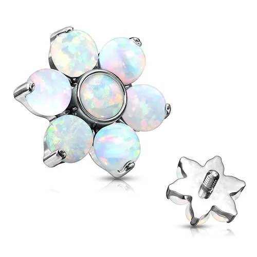 14g Opal Flower Stainless End Tulsa Body Jewelry Earrings