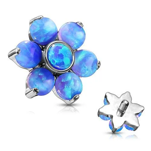 14g Opal Flower Stainless End Tulsa Body Jewelry Earrings 14g Opal Flower Stainless End Tulsa Body Jewelry Earrings