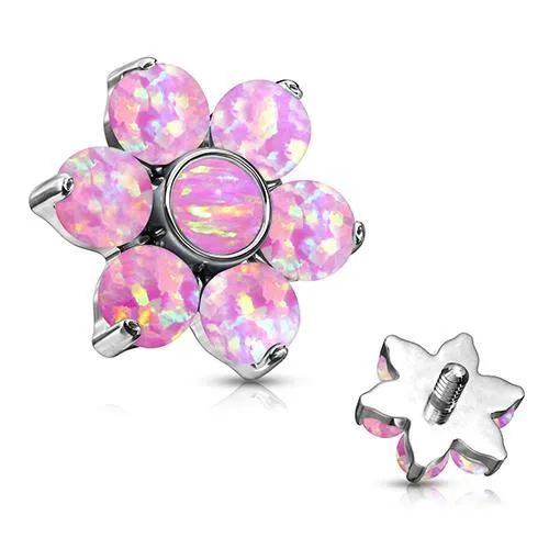 14g Opal Flower Stainless End Tulsa Body Jewelry Earrings 14g Opal Flower Stainless End Tulsa Body Jewelry Earrings