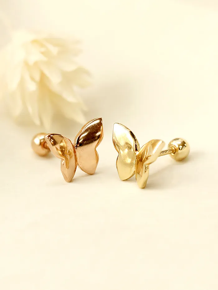 14K Gold Plain Solid Butterfly Cartilage Earring 20G18G16G MinimalBijoux Earrings 14K Gold Plain Solid Butterfly Cartilage Earring 20G18G16G MinimalBijoux Earrings
