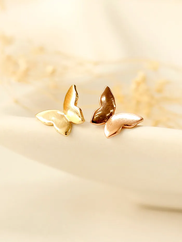 14K Gold Plain Solid Butterfly Cartilage Earring 20G18G16G MinimalBijoux Earrings