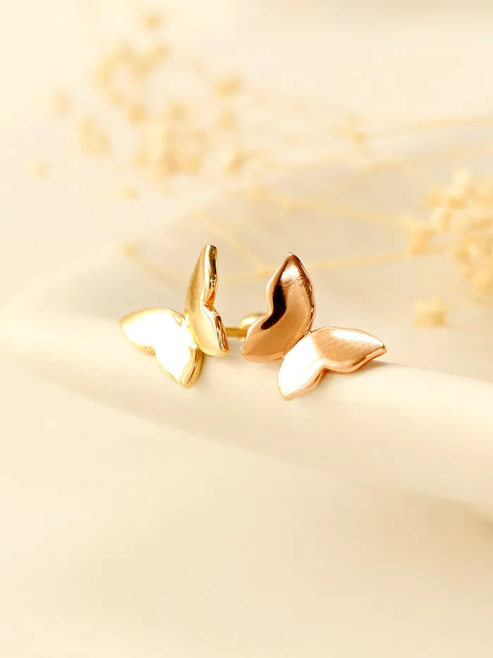 14K Gold Plain Solid Butterfly Cartilage Earring 20G18G16G MinimalBijoux Earrings