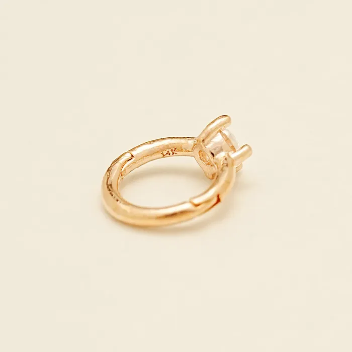 14K Gold Point Cubic Segment Clicker Cartilage Helix Hoop Earring 18G MinimalBijoux Earrings
