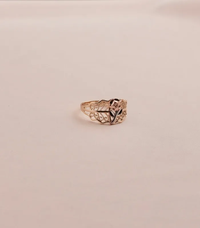14K Gold Rose Womens Ring RG2039 AB and J Rings 14K Gold Rose Womens Ring RG2039 AB and J Rings