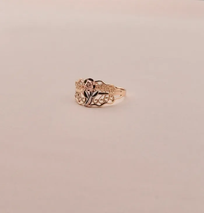 14K Gold Rose Womens Ring RG2039 AB and J Rings 14K Gold Rose Womens Ring RG2039 AB and J Rings