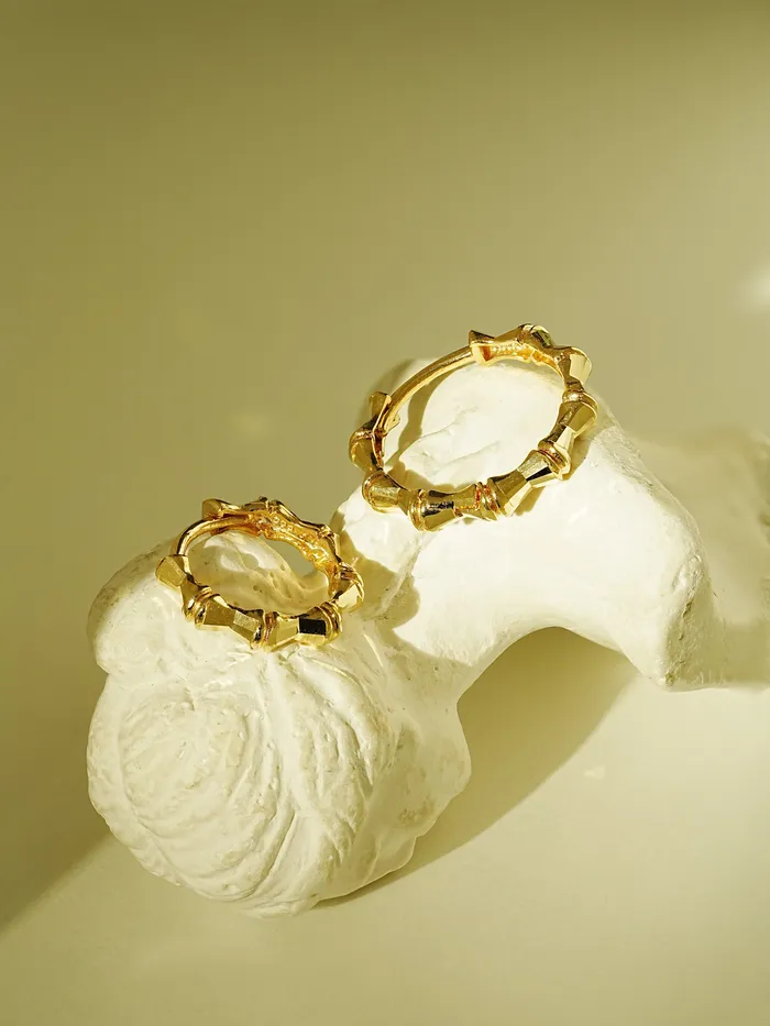 14K Gold Round Wave Hoop Earring MinimalBijoux Earrings