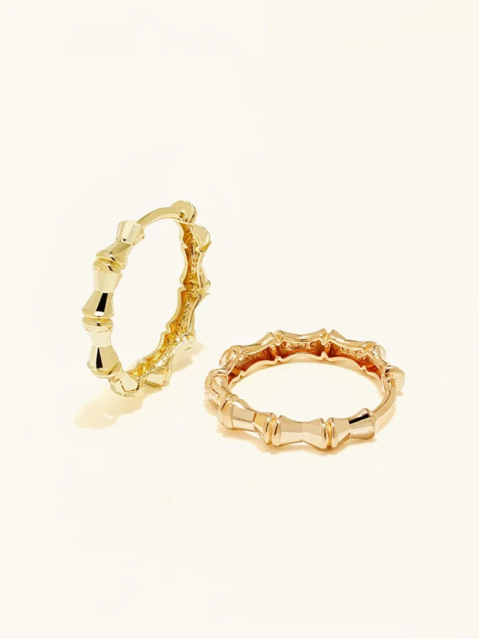 14K Gold Round Wave Hoop Earring MinimalBijoux Earrings