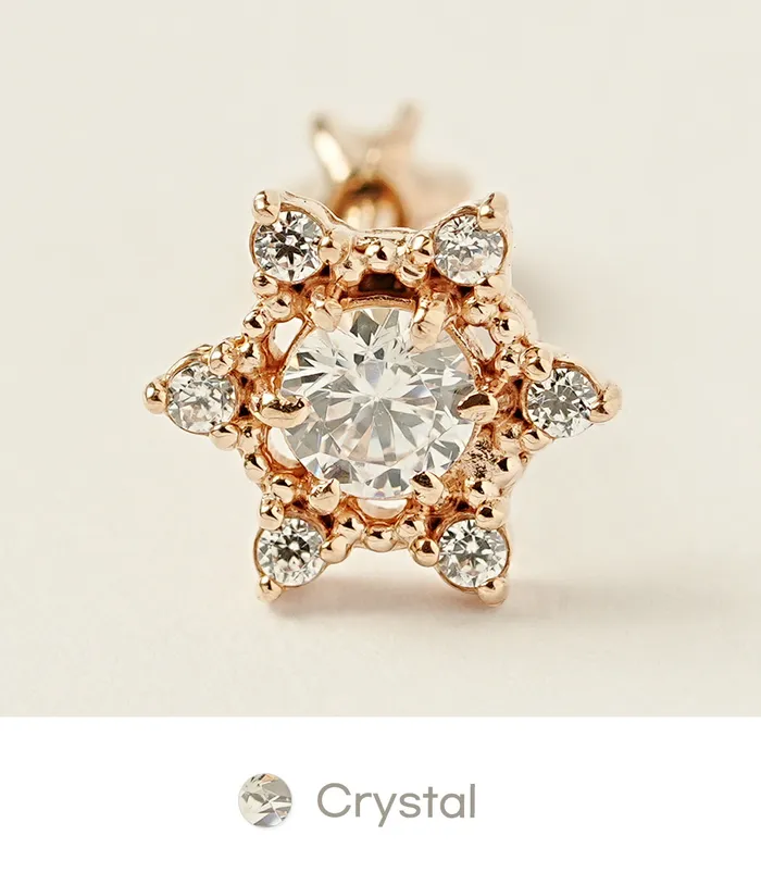 14K Gold Star Light Cubic Cartilage Earring 18G16G MinimalBijoux Earrings