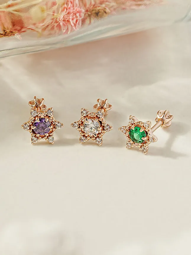 14K Gold Star Light Cubic Cartilage Earring 18G16G MinimalBijoux Earrings